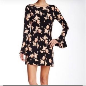 Cynthia Steffe Black & Peach Flowers